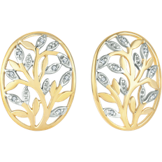 14k - Dame - Diamanter - Guld Smykker Støvring Design Tree of Life Earrings - Gold/Diamonds