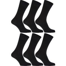 Universal Textiles Mens 100% Cotton Non Elastic Top Grip Socks Pack Of 6 Black