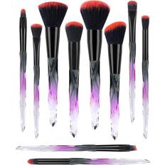 Transparent Makeup Brushes Beautiful Makeup Brushes, Make Up Brushes Set Transparent Handle for Blush Foundation Eye Shadow Kabuki Concealer Cosmetic Brushes Kits Red Black Makeup Tools