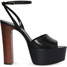 Saint Laurent Heels & Pumps Saint Laurent Jodie leather platform sandals black