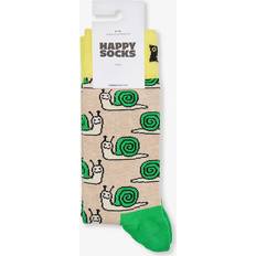 Beige - Unisex Sokker Happy Socks Snail Strømper Mixed 41/46