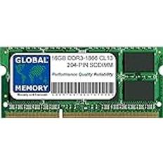 Global Memory 16GB DDR3 1866MHz PC3-14900 204-PIN SODIMM MINNE RAM FÖR INTEL IMAC 27 TUM RETINA 5K SENT 2015