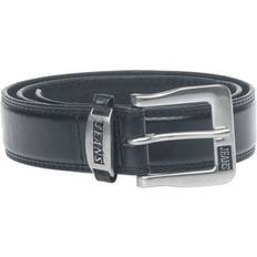 Silver Accessories Duke Mens Kenny Bonded Leather Metal Belt Black