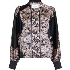 Neo Noir Massima Paisley Border Blouse - Black