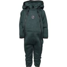 Grøn Jumpsuits Børnetøj Lindberg Bormio Fleecedragt, Dark Mint, 74