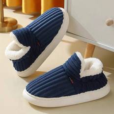 Men Slippers Shein Men's Home Slippers With Thickened Anti-slip Blue Warm Floor Couple - Winter