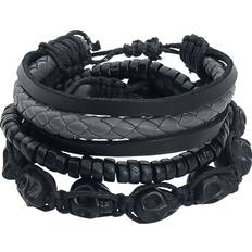 L Armbanden Rock Armband Set Skulls - Zwart/Grijs