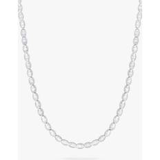 Rhodium Necklaces Jon Richard Cubic Zirconia Tennis Necklace, Silver