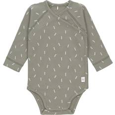 Vert Bodys Lässig Baby Wickelbody Langarm GOTS - Speckles Olive