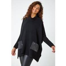 Mujer - XL Capas y Ponchos Roman Sparkle Pocket Poncho Jumper in Black