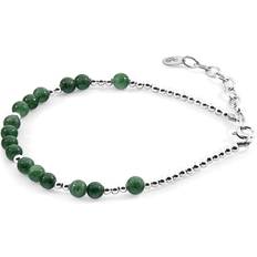 Green Bracelets Anchor & Crew Green Agate Sienna Silver and Stone Bracelet