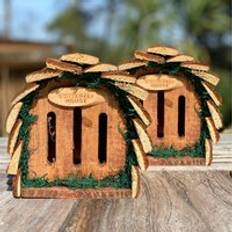 Garden & Outdoor Environment Selections Set Of 2 Wooden Hanging Butterfly Houses