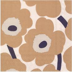 Lin Chiffons & Tissus Marimekko Serviettes Unikko 33x33 cm Lot De 20 Cream Linen Serviette en Tissu Blanc