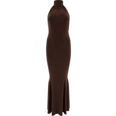 Donna - Marrone Accappatoi Norma Kamali Halter Turtle Fishtail Gown - Chocolate