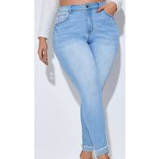 XXL Jeans Shein Plus Roll Up Hem Skinny Jeans