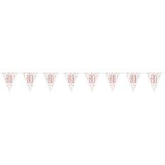 Unique Rose Gold Glitz Age 80 Holographic Foil Pennant Bunting 274cm