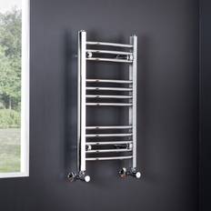 Heated Towel Rails PlumbGalaxy Essentials 700 400mm Curved Heated Chrome