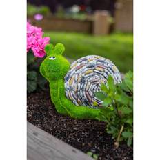 Green Garden Decorations Garden Mile Snail Grass & Stone Effect Resin Ornament