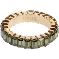 Yksikivisormus Sormukset Dark Baguette Crystal Ring Olive