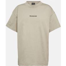 Balenciaga Oberteile Balenciaga Mittelgroßes Baumwoll-t-shirt Graubraun