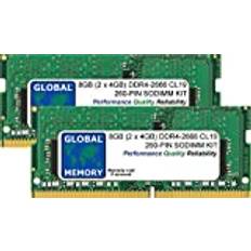 Global Memory 8GB 2 x 4GB DDR4 2666MHz PC4-21300 260-PIN SODIMM MINNE RAM KIT FÖR 27 TUM RETINA 5K IMAC 2019/2020