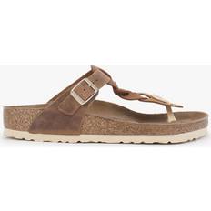 Birkenstock Gizeh Braided Cognac Oiled Leather Toe Post Sandals