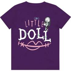 Lilla T-skjorter Nightmare Before Christmas Childrens/Kids Little Doll Cotton T-Shirt Purple