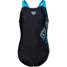 Arena Costume Intero Piscina Vortex Nero Azzurro Bambina 8-9 Anni