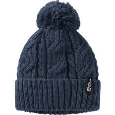 Jack Wolfskin One Size, Night Blue Unisex Pompom Cable Knitted Cosy One Beanie Hat