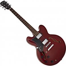 Hartwood Revival Vänsterhänt Semiakustisk Gitarr Cherry Red