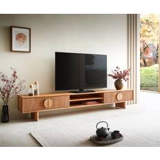 DeLife Meuble-TV Surimu 240 cm Marron Clair 4 Portes 2 Portes