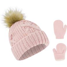 Mittens ABG Accessories Rising Star Infant Hat and Mittens Winter Set for 0-24 Months Blush