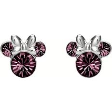 Disney Pendientes Disney Silver Minnie Mouse Birthstone Earrings February