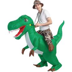 GOOSH Inflatable Costume for Adults, Halloween Costumes Men Women Dinosaur Rider, Blow Up Costume for Unisex Godzilla Toy