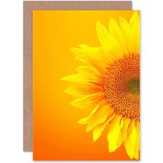 ARTERY8 Wee Blue Coo Macro Sunflower Petals Greeting Card