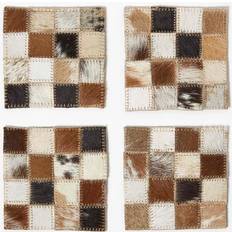 Brown Coasters Homescapes Block Check Coaster