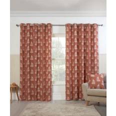 Orange Curtains Sundour Fern Leaf Pencil Pleat