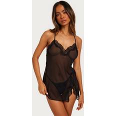 Blue Negligées Bluebella Trista Chemise & Thong Set, Black