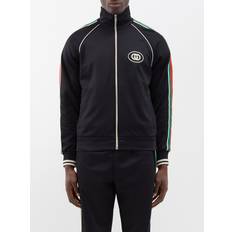 Gucci Ytterklær Gucci Web-striped Jersey Track Jacket Mens Black