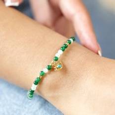 Beaded Eye Charm Gold/Jade