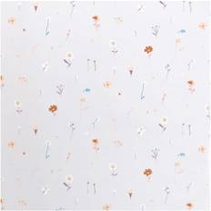 Garn & Håndarbejdsudstyr Rico Design Stoffabschnitt Druckstoff Streublumen hellgrau 50x140cm