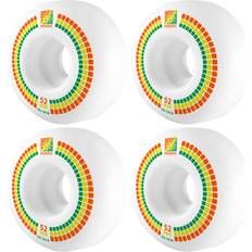 White Skateboard Accessories Mosaic CS Classic 101A Skateboard Wheels 4-Pack