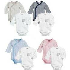 Børnetøj Schnizler baby wickelbody langarm doppelpack rosa blau 50/56 62/68 Rosa Neugeborene