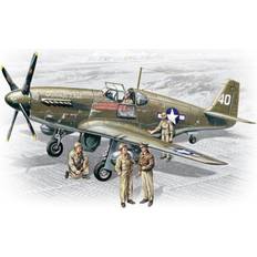 Scale Models & Model Kits ICM 48125 1/48 N.A. P-51B Mustang with USAAF Pilots/Ground Personnel