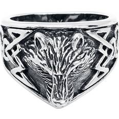 XL Anillos Etnox Ring 'Wolf' Edelstahl