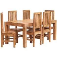 Natural Dining Sets IH Design Dakota Light Mango Wood Dining Set