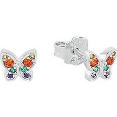 Grün Ohrringe s.Oliver ohrstecker 925 sterling mädchen kinder ohrschmuck, mit zirkonia Gelb, Orange, Grün, Blau 14093