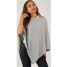 Grey - Women Capes & Ponchos Accessorize Perfect Knit Poncho, Grey, Women Grey