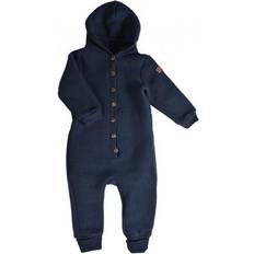 Mikk-Line 86 Jumpsuits Mikk-Line Wool Baby Suit With Hood - Navy
