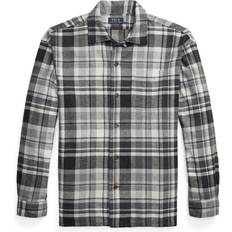 Herre - Polo Skjorter Polo Ralph Lauren Brushed Flannel Checked Shirt Grey Grå